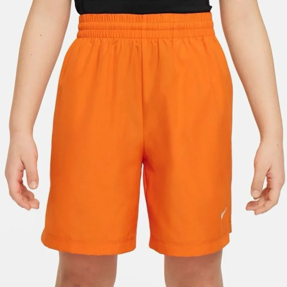 #610.  Nike BOYS YOUTH Orange Dri-FIT 6” Multi Woven Training Shorts NWT